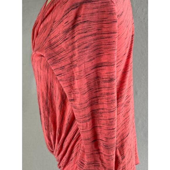 Maurices Womens Small Faux Wrap Top Pink Black - Picture 8 of 11